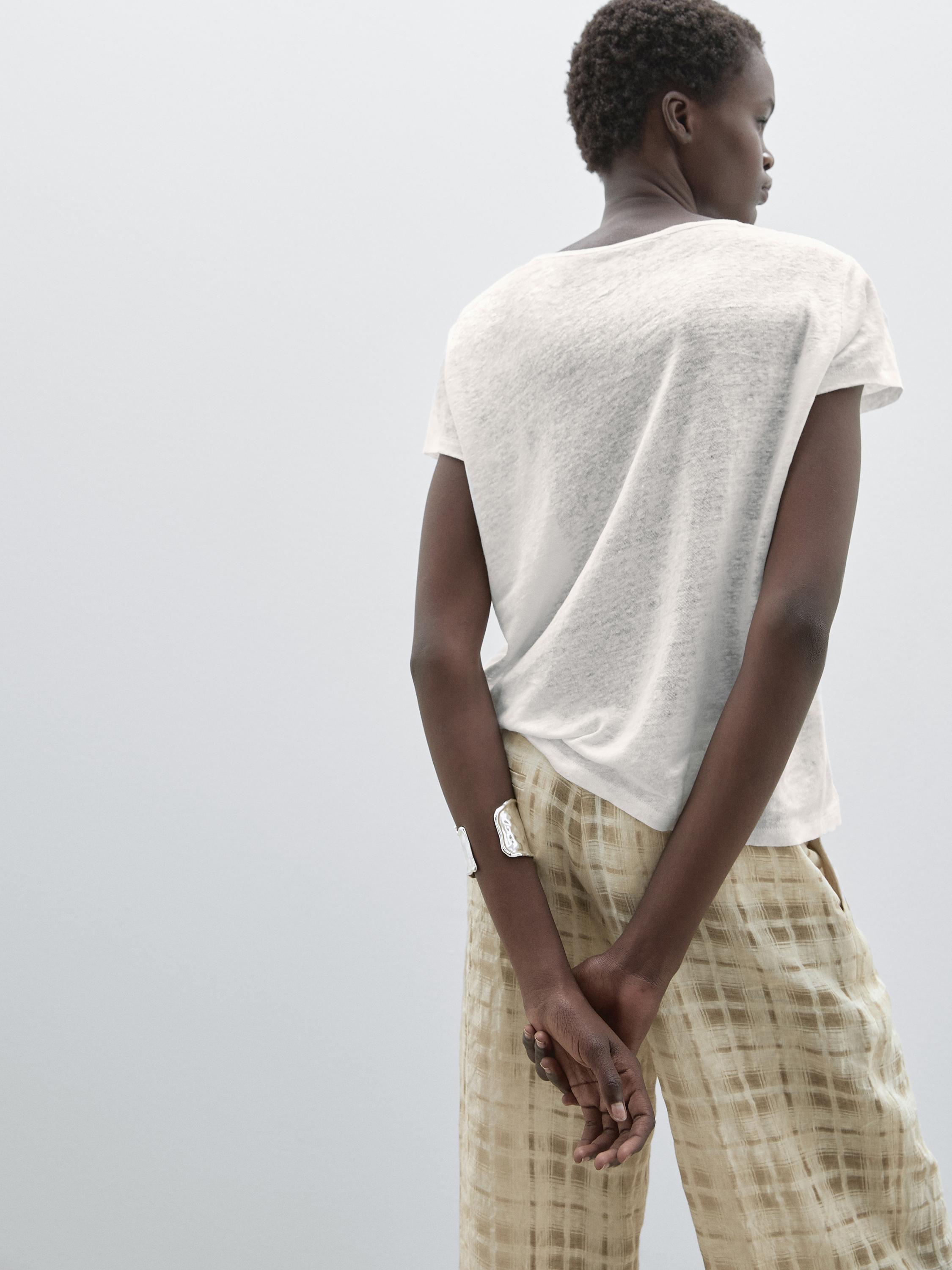 100% linen short sleeve T-shirt